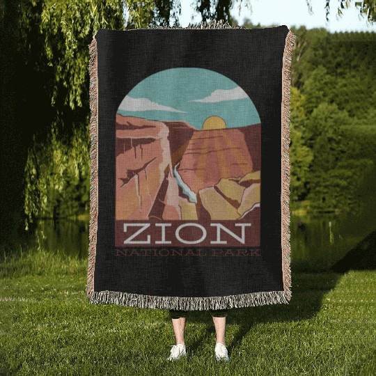 Zion National Park Zion National Park gift inspira Woven Blankets