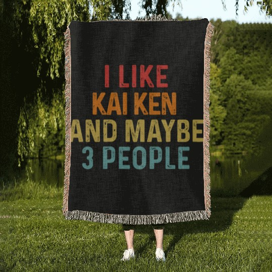 I Like Kai Ken And Maybe 3 People Dog Lover Retro Woven Blankets