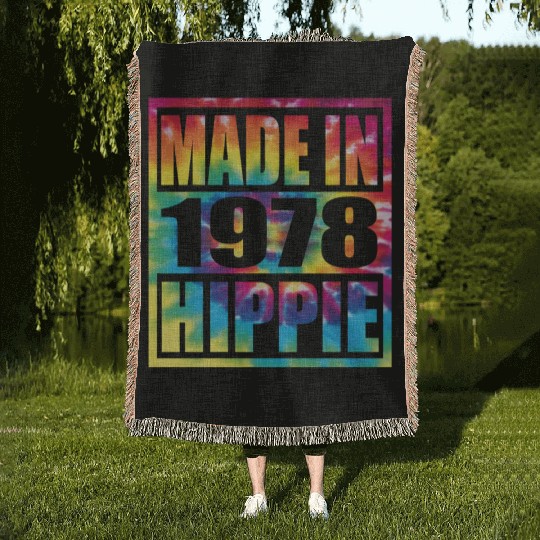 Hippie Birthday 1978 Woven Blankets