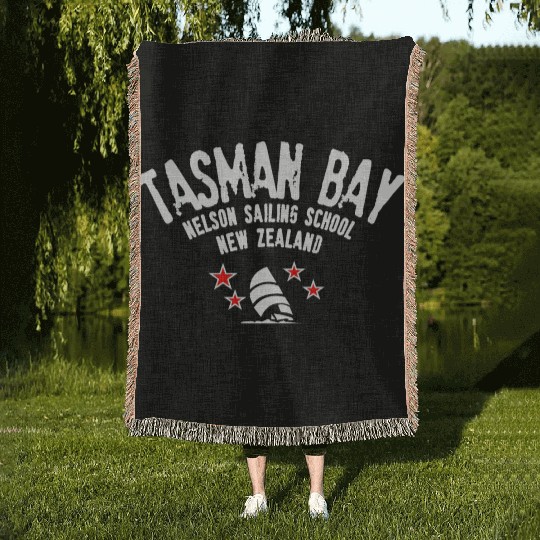 Tasman Bay Nelson sailing school Woven Blankets