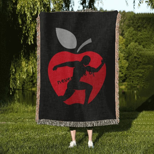 Never give up Woven Blankets nice design