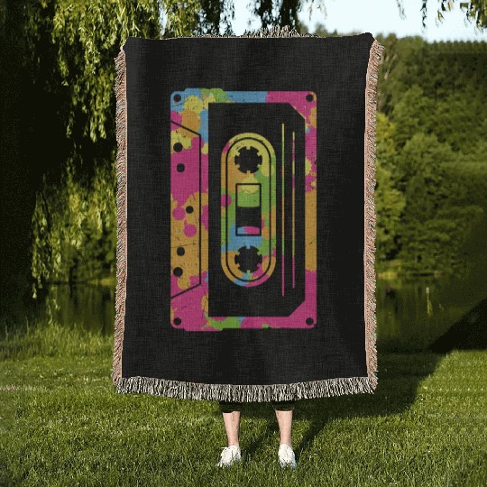 Colorful Retro Cassette Tape Woven Blankets