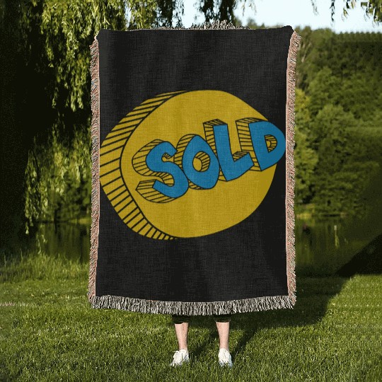retro sold stamps typography Woven Blankets