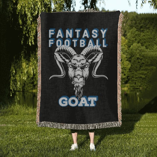 Fantasy Football GOAT Gift Idea Draft BBQ Woven Blankets