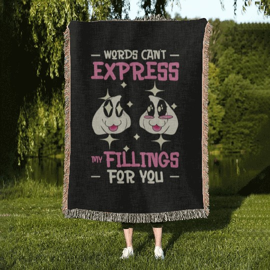 Dim Sums Filling Asian Food Chinese Food Fan Woven Blankets