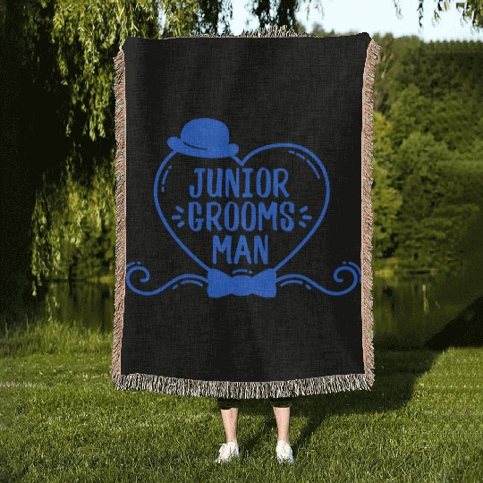 Junior Grooms Man Ring Bearer Wedding Gift Woven Blankets