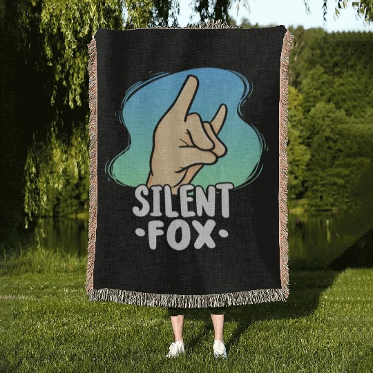 Teacher Silent Fox For Quiet Student In Class Woven Blankets