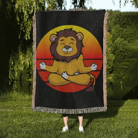 Yoga Lion, Meditation Yoga For Children And Woven Blankets