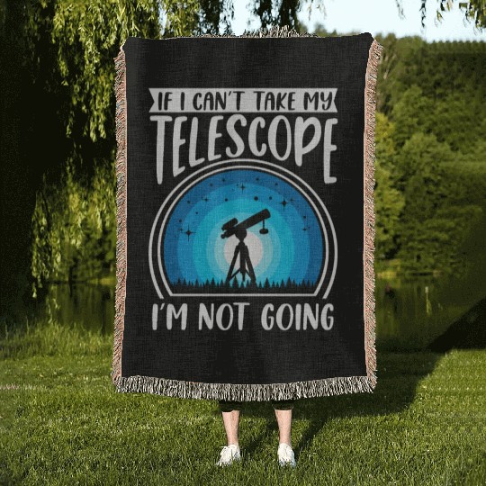 Telescope Owner Stars Galaxy Astronomer Woven Blankets