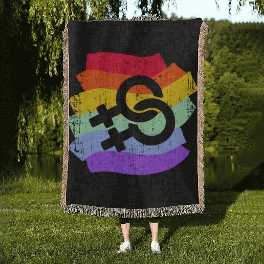 LGBT LGBTQ Rainbow Flag Women Woven Blankets