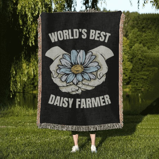 Daisy Garden Gardening Gardener Woven Blankets