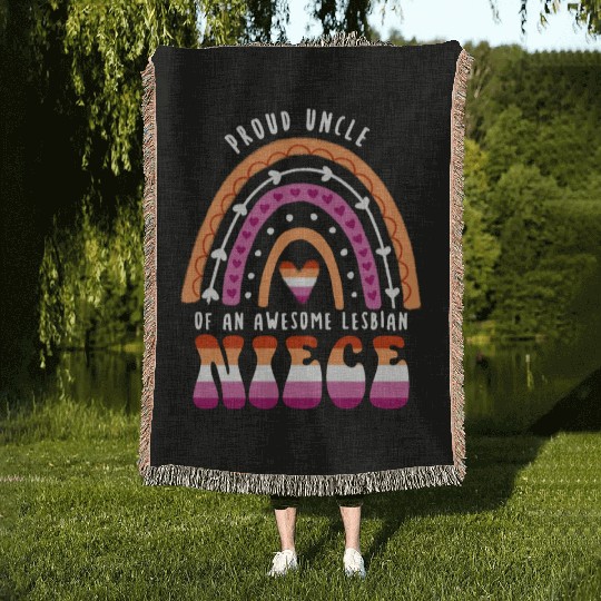 Proud Uncle Awesome Lesbian Niece Woven Blankets