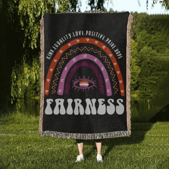 Lesbian Rainbow Fairness Lesbian Woven Blankets