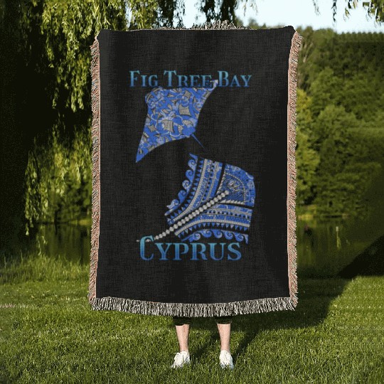 Fig Tree Bay Vacation Tribal Stingrays Woven Blankets