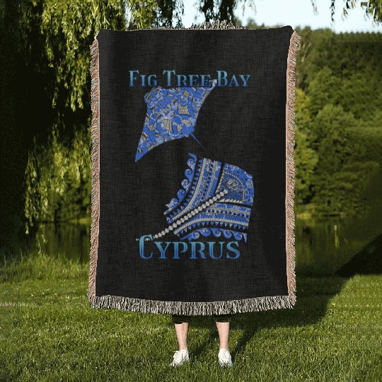 Fig Tree Bay Vacation Tribal Stingrays Woven Blankets