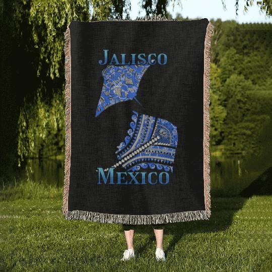 Jalisco Vacation Tribal Stingrays Woven Blankets