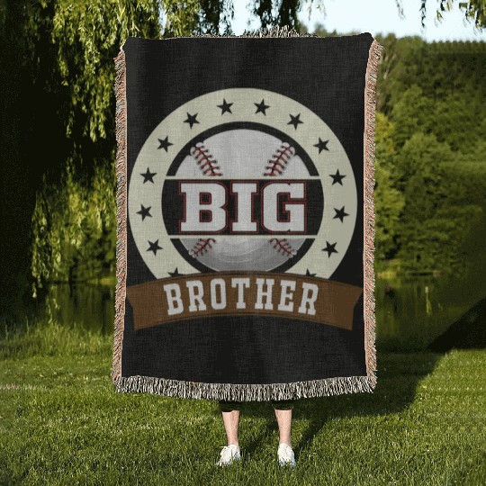 Big Brother Baseball Son Baseball Fan Woven Blankets