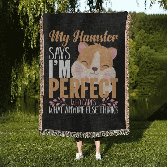 Cute Pet Owners Hamsters Love My Hamster Gift Idea Woven Blankets
