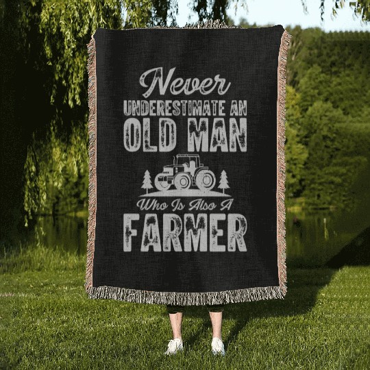 Farmer Funny Gift Woven Blankets