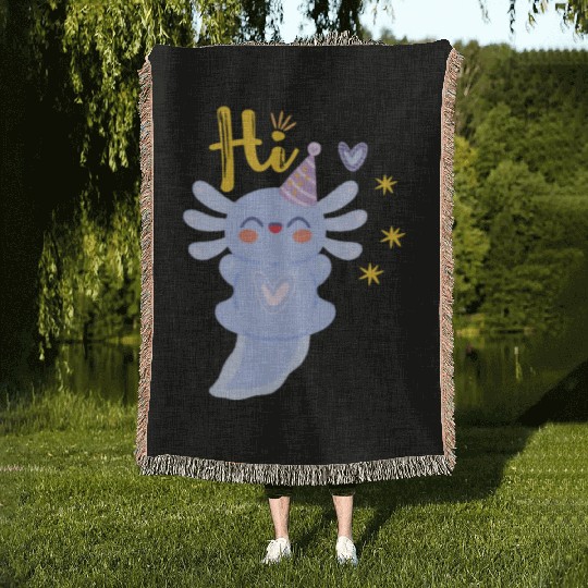 Baby Axolotl Art - 3 Woven Blankets