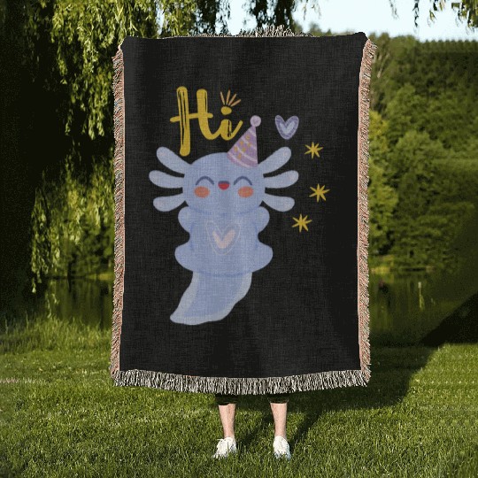 Baby Axolotl Art - 3 Woven Blankets