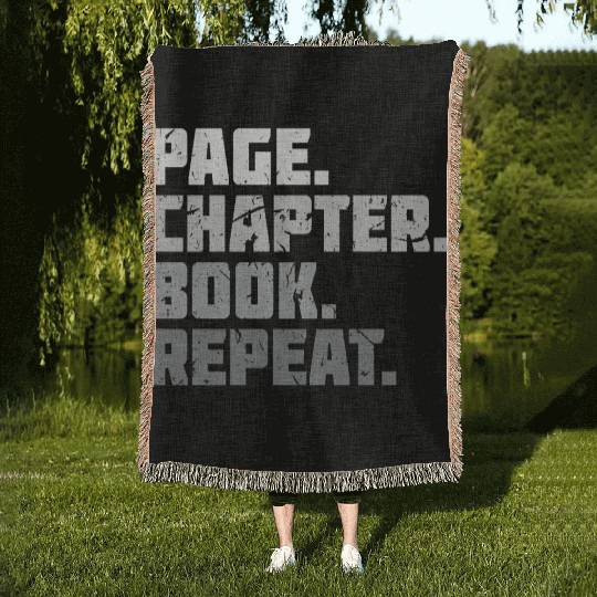 Page Chapter Book Lover Reading Woven Blankets