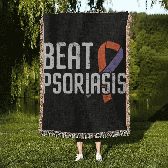 Beat Psoriasis Skin Disease Psoriasis Awareness Woven Blankets