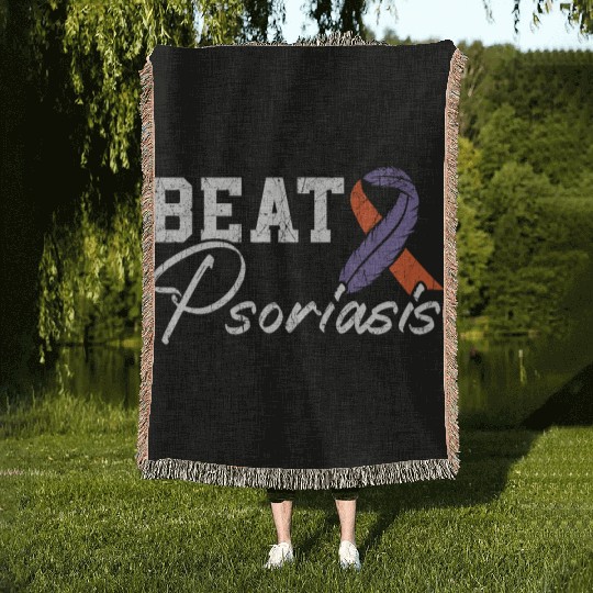 Beat Psoriasis Skin Disease Psoriasis Awareness Woven Blankets
