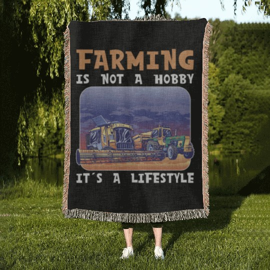 Farming it´s a lifestyle farmer farmers farm Woven Blankets