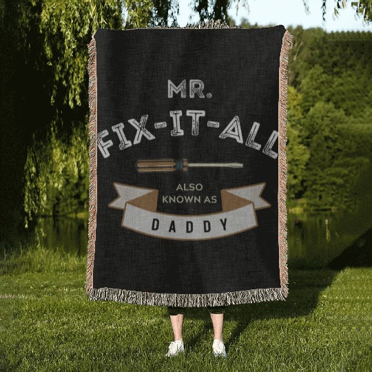 Black Beige Light Brown Vintage Father's Day Woven Blankets