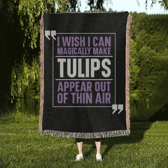 Tulip Garden Gardening Woven Blankets