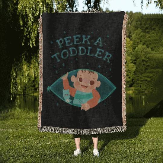 Peek-a-Toddler child play fun Peek-a-Toddler child Woven Blankets