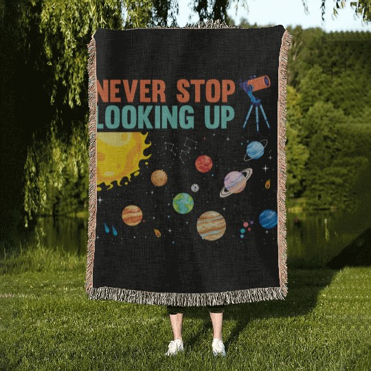 Telescope Solar System Planets Astronomer Woven Blankets