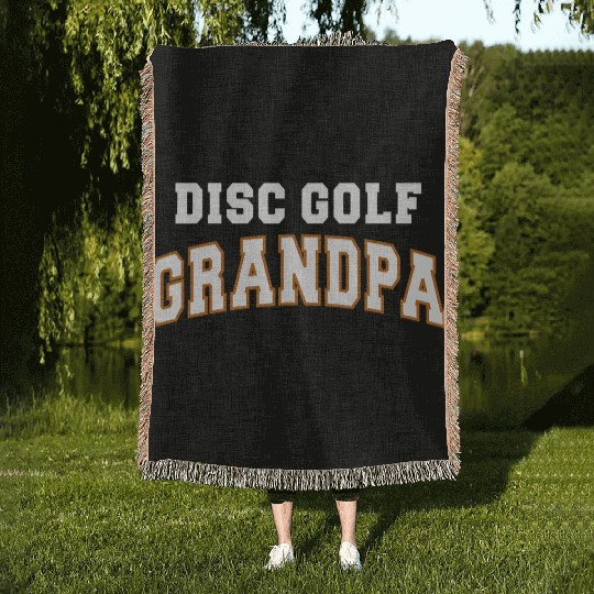 Disc Golf Grandpa Fathers Day Gift Idea Woven Blankets