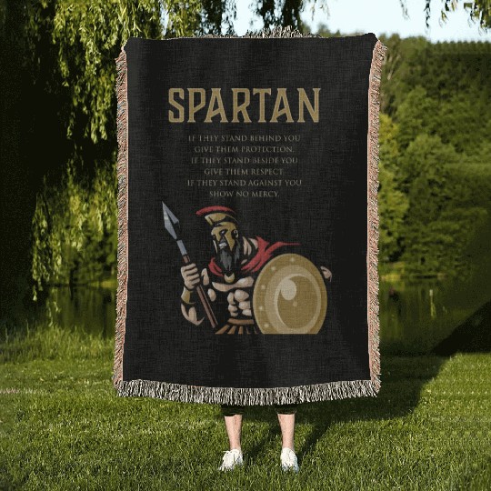 Spartan Soldier Motivation Warrior Training Woven Blankets