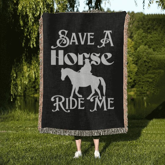 Horse Cowboy Woven Blankets