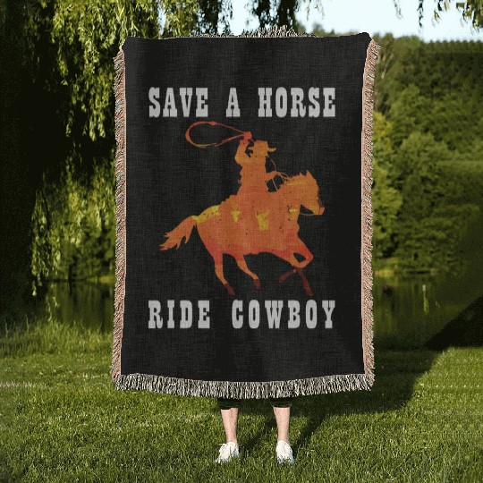 Save a horse Woven Blankets