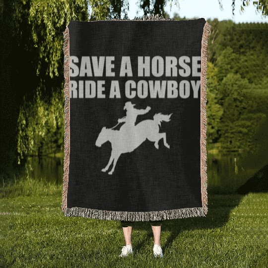 Horse Cowboy Woven Blankets