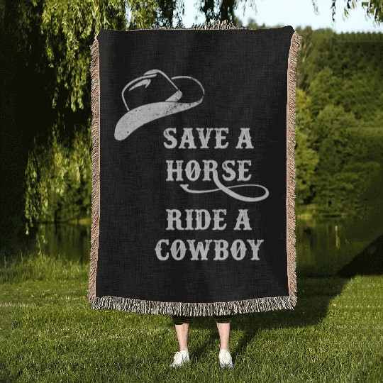 Save a horse Woven Blankets