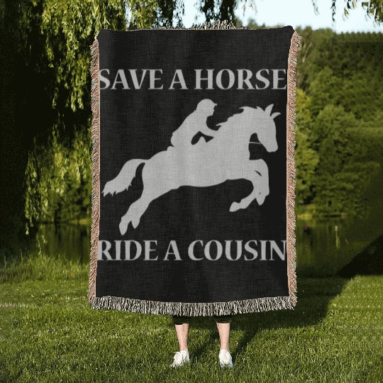 Horse Ride Cowboy Woven Blankets