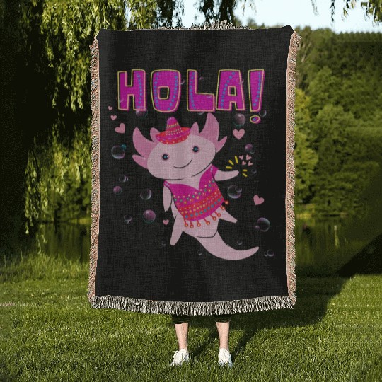 Hola Cute Axolotl - 9 Woven Blankets