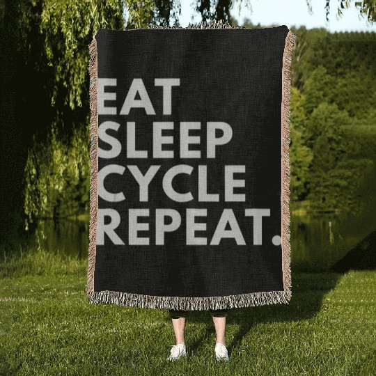 Eat Sleep Cycle Repeat Novelty Cycling Gift Woven Blankets