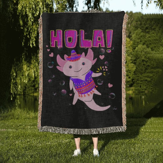Hola Cute Axolotl - 17 Woven Blankets