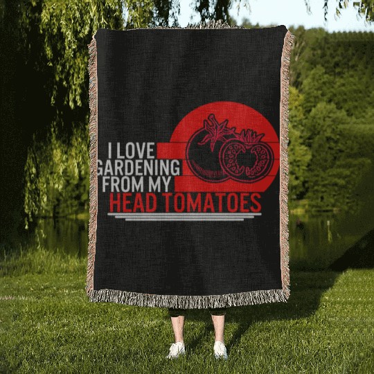 Tomato Vegetable Woven Blankets, I Love Gardening From My