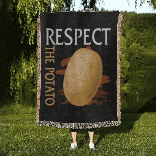 Potato Vegetable Woven Blankets, Respect The Potato Woven Blankets,