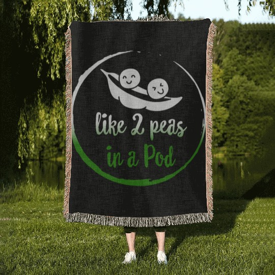 Peas Vegetable Woven Blankets, Like 2 Peas In Pod,