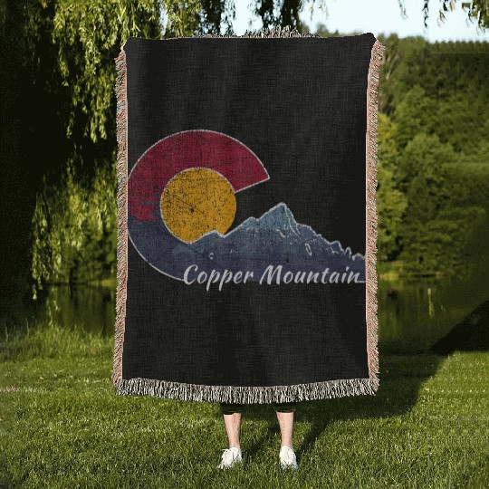 Copper Mountain Colorado Mountain Scenery Woven Blankets