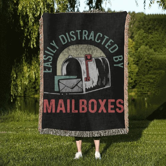 Distracted by Mailboxes Dedicated Worker Gift Woven Blankets
