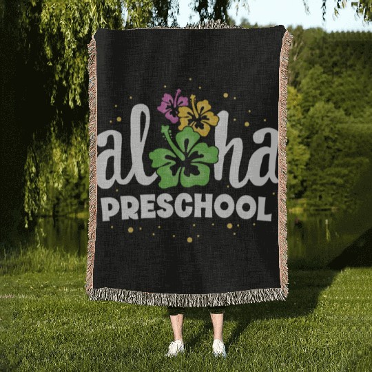 Aloha Preschool Pre-K Teacher First Day Back to Woven Blankets