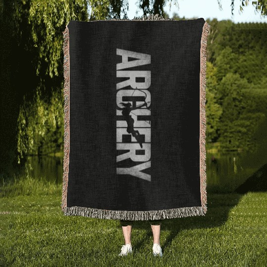Archery Bow Archer Girl Vintage Woven Blankets